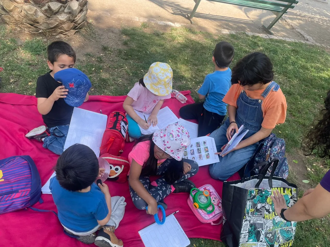 Sesión grupal al aire libre con el equipo terapéutico